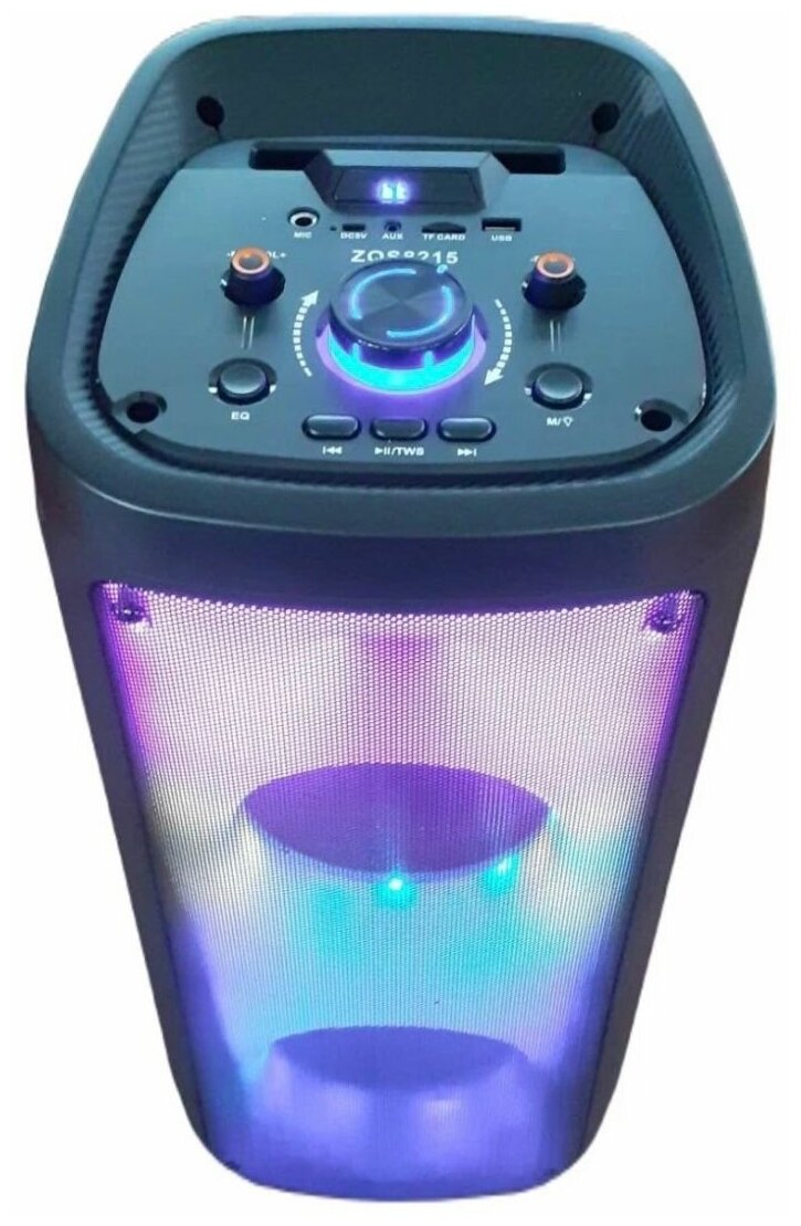 Колонка акустическая Wireless Speaker ZQS8215 (Караоке) /Bluetooth/USB/TWS/AUX/FM/TF CARD/Пульт/LED подсветка/Микрофон беспроводной/40Вт/6000mAh