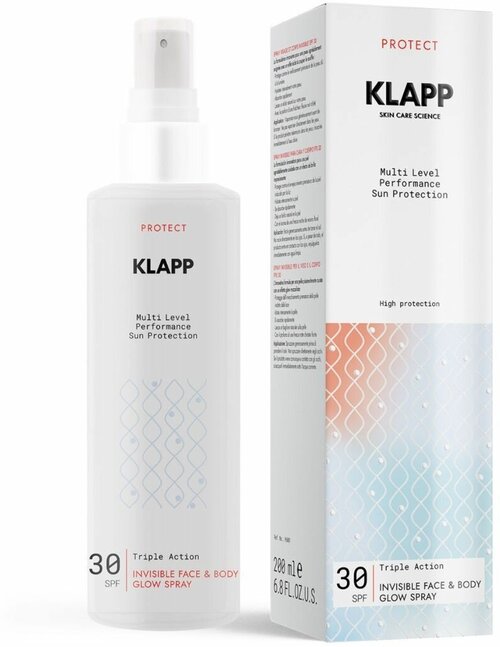KLAPP Сияющий спрей для лица и тела SPF30/ /Multi Level Performance Sun Protection, 200 мл