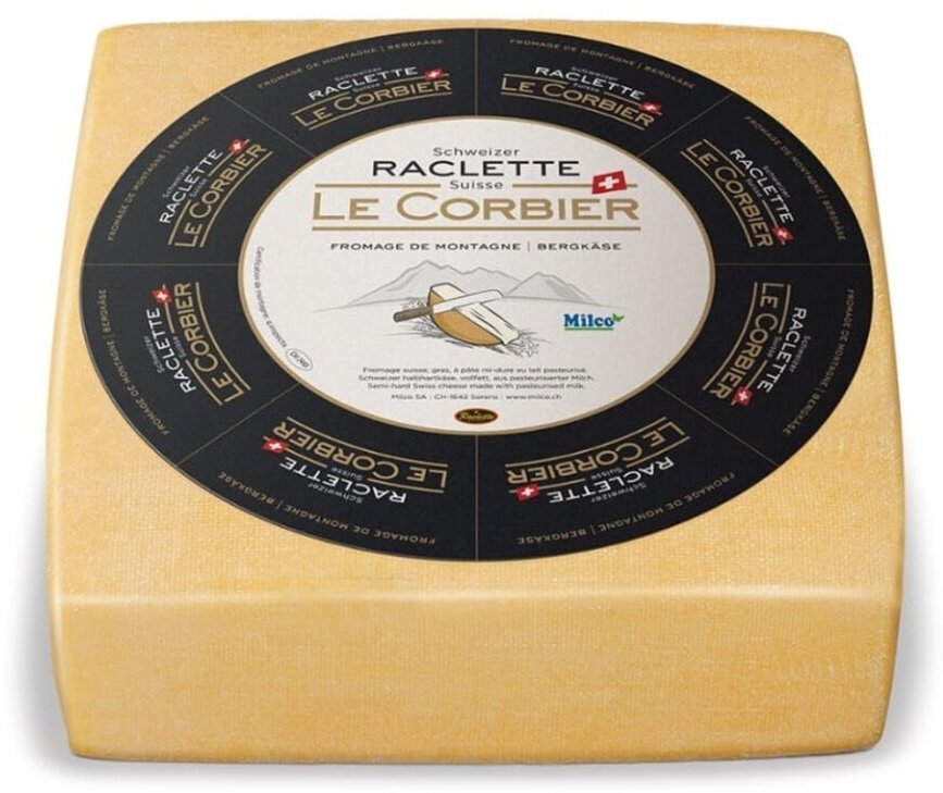 Cыр полутвёрдый Raclette le Сorbier, Milco, Швейцария, бзмж, 100 г