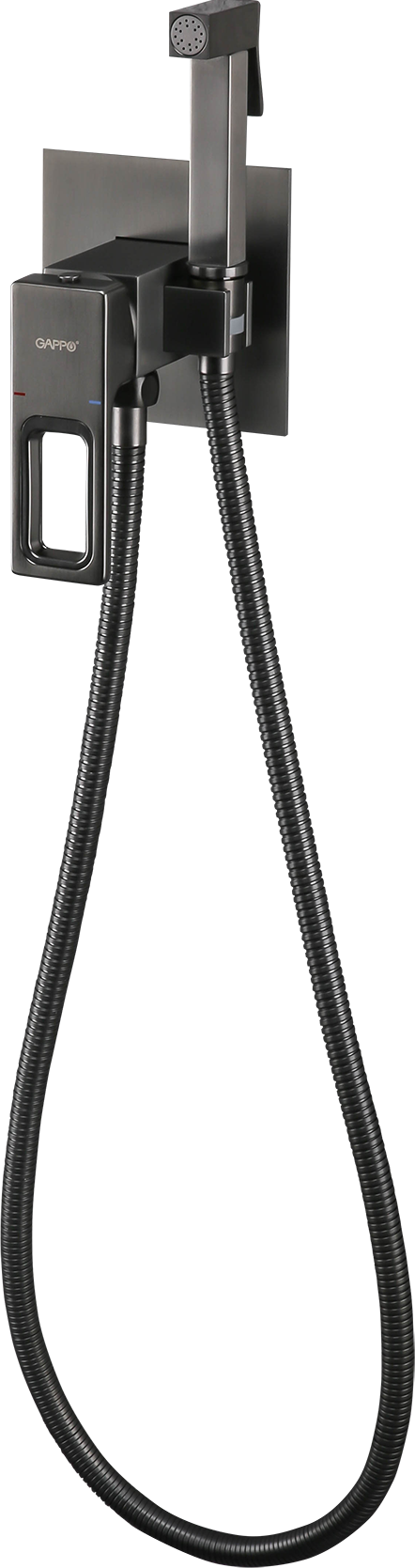 GAPPO G7217-9, Смеситель гигиенический душ встраиваемый, латунь, картридж 35 мм, оружейная сталь
