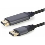 Кабель CABLEXPERT DisplayPort->HDMI , 4K, 1.8м, 20M/19M, черный, экран, пакет - изображение