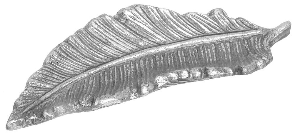 Панно настенное лист цвет: сталь 28х10х4 см