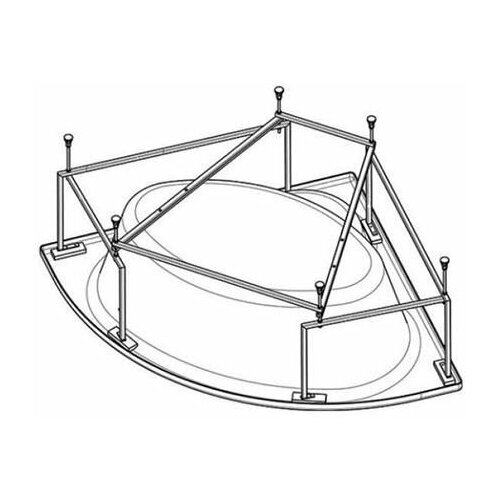 Для ванны Santek мелвилл 140х140см, монтажный комплект (рама, слив-перелив с сифоном, крепеж к стене, крепеж панели) (WH302403)