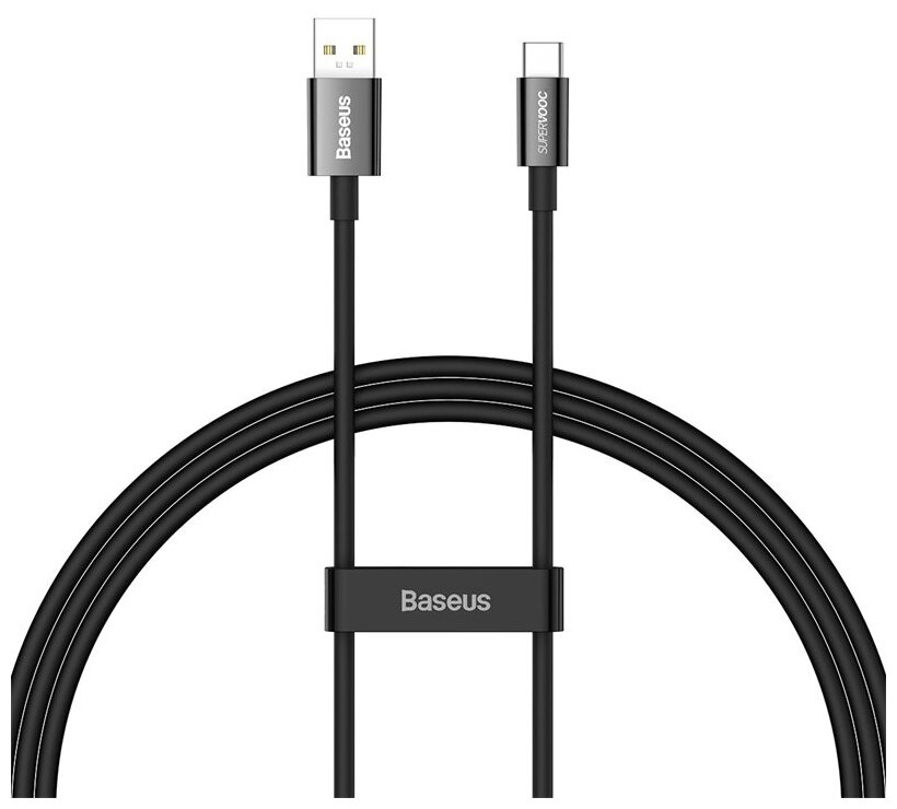 Кабель Baseus Superior Series (SUPERVOOC) Fast Charging Data Cable (CAYS001001), USB - USB Type-C, 65W, 6.5А, 2 м, черный