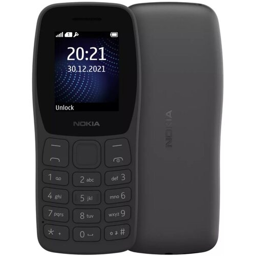 Телефон Nokia 105 DS 2022 (TA-1428), 2 SIM, charcoal мобильный телефон nokia 105 ta 1428 черный