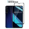 Защитное стекло ROSCO для Motorola Moto G8 Plus (Моторола Мото Джи 8 Плюс) с премиальным олеофобным покрытием, с черной рамкой, легко наклеить - изображение