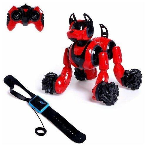 Робот-собака «Кибер пёс», управление жестами, световые и звуковые эффекты, цвет красный