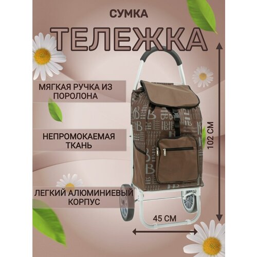 Сумка-тележка , 50 л, 35х100х45 см, ручная кладь, коричневый сумка тележка casa si amigo grey cs93098k10pl