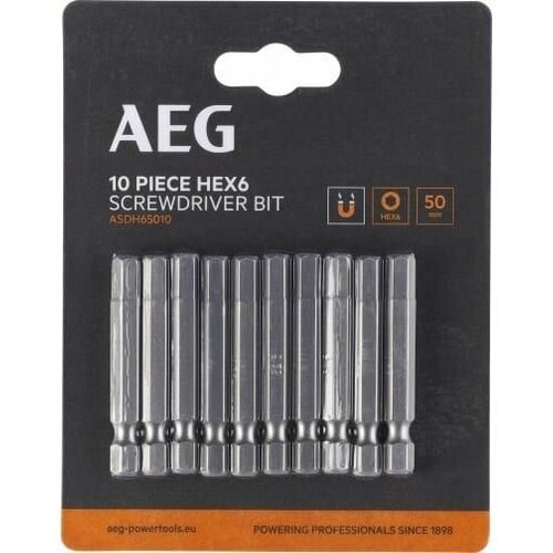 Биты AEG 10шт. Hex 6x50mm ASDH65010 4932479528