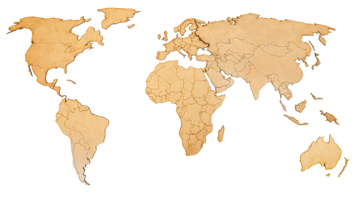 AFI DESIGN Деревянная карта мира, коричневая (80х40 см)