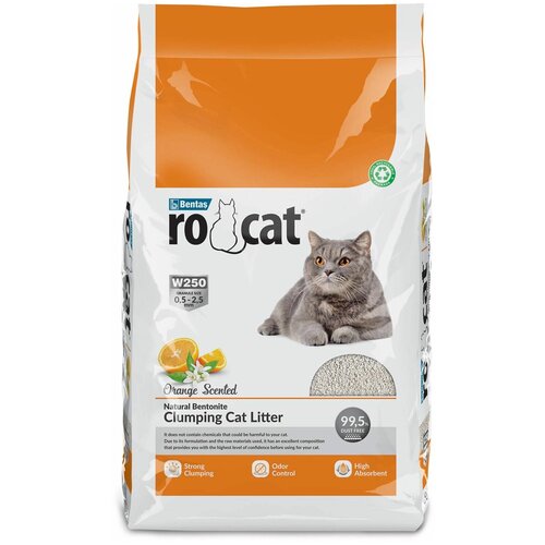 Ro Cat комкующийся наполнитель без пыли с ароматом апельсина, пакет 4,25 кг
