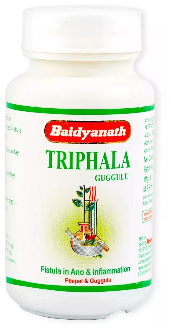 Таблетки Baidyanath Triphala Guggulu, 80 г, 80 мл, 80 шт.