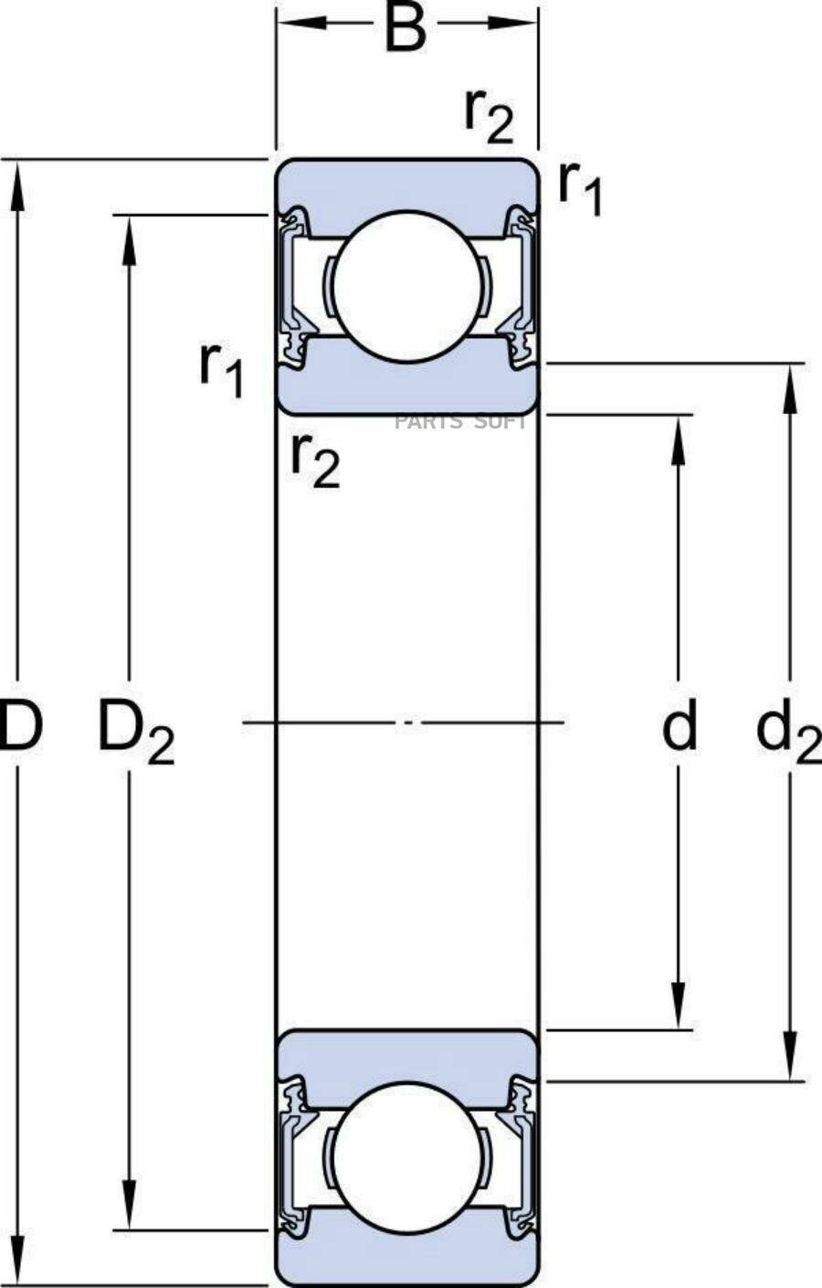 FAG 63022RSR ступичный подшипник