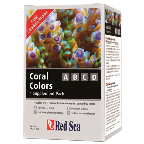 Red Sea Coral Colors ABCD удобрение для растений, 400 мл, набор red sea reef colors b удобрение для растений 500 мл