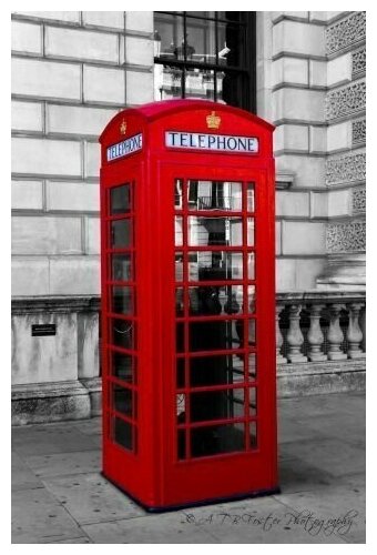 Плакат постер на бумаге london telephone box/Лондонская телефонная будка. Размер 21 х 30 см