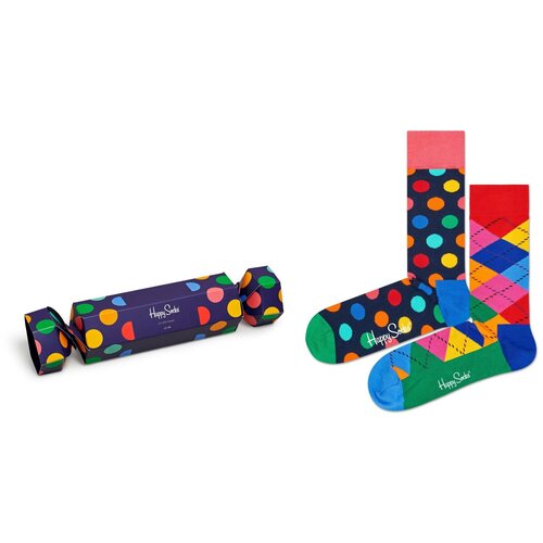 Носки Happy Socks, 2 пары, размер 36-40, мультиколор носки happy socks 2 пары 2 уп размер 36 12 24m мультиколор красный