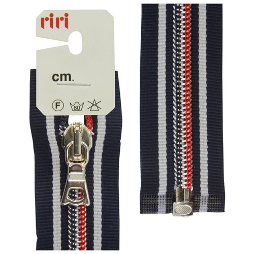 фото Молния спираль на репсовой ленте, разъёмная 1 замок, 6 мм, 65 см, цвет черный riri