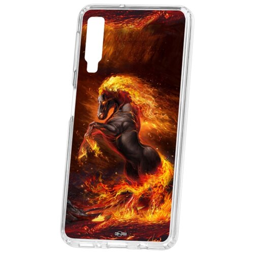 фото Чехол-накладка samsung galaxy a7 (2018) a750 kruche print конь огонь