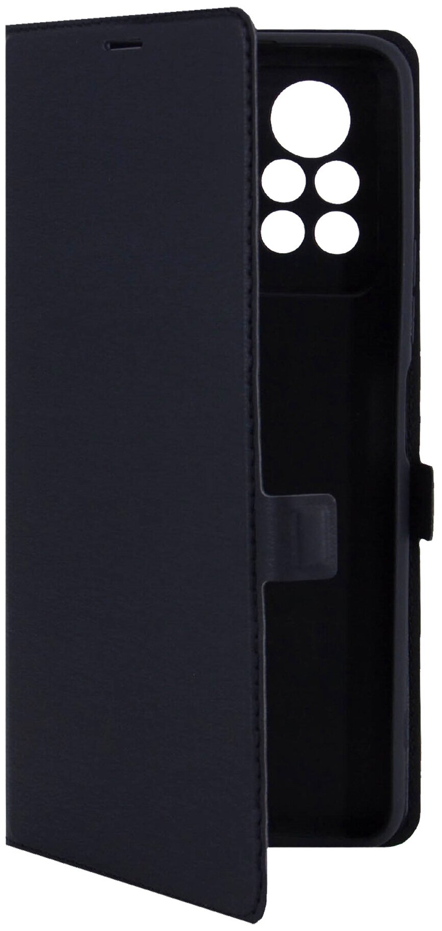 Чехол книжка на Infinix Note 11 Pro (Инфиникс Ноте 11 Про) эко-кожа черный с функцией подставки отделением для пластиковых карт Book case Miuko