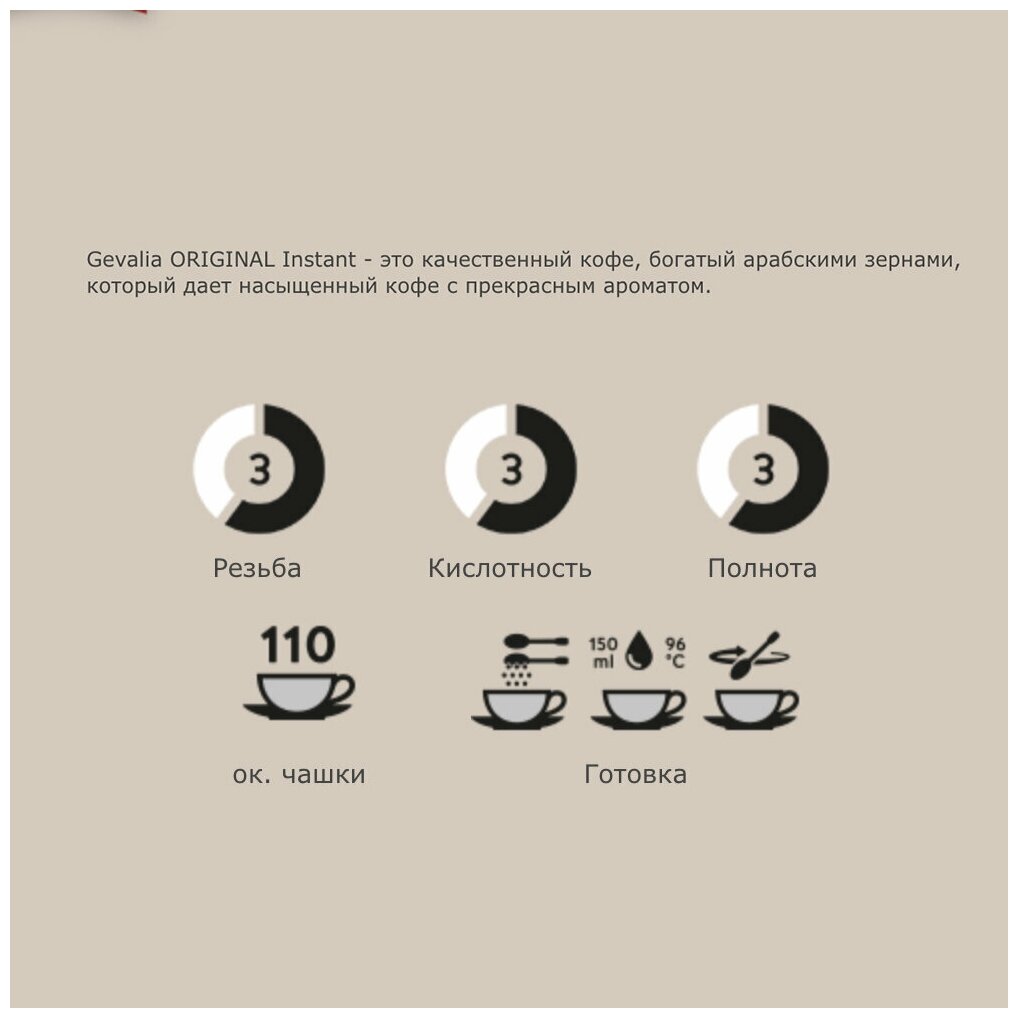 Кофе растворимый c добавлением натурального жареного молотого кофе, (Gevalia Original (Гевалия), 200 грамм х 1 шт)