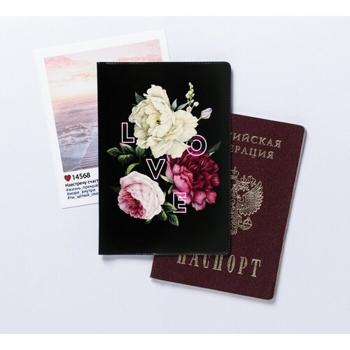 Обложка для паспорта , черный, мультиколор обложка для паспорта 13249 мультиколор черный