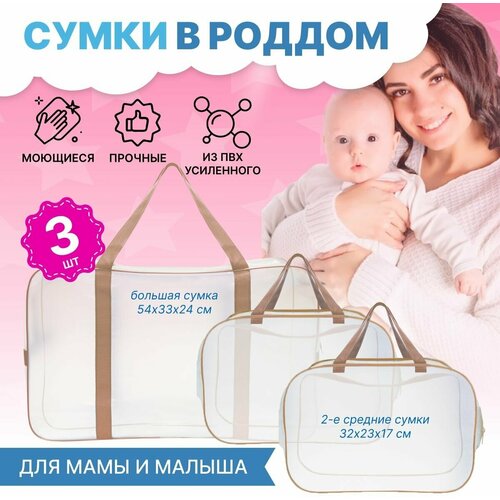 фото Сумка в роддом прозрачная набор, комплект на выписку forbaby