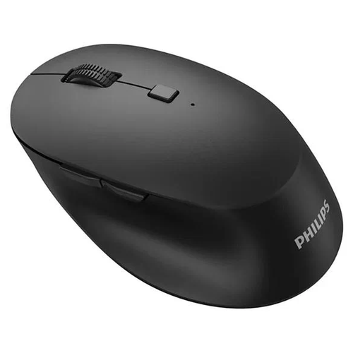 Беспроводная оптическая мышь PHILIPS Mouse SPK7507B/01 с разрешением до 3200 dpi и подключением через USB. Для правой руки, с 6 кнопками и колесом прокрутки. Черного цвета с миниатюрным USB-ресивером и радиусом действия до 10 метров. Габариты 117 x 75 x 3