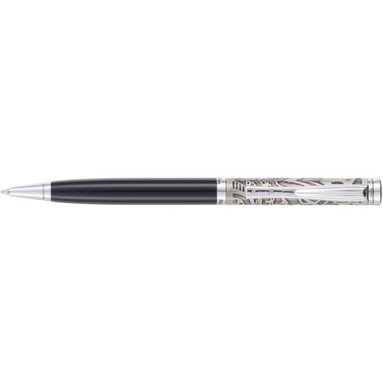 Ручка шариковая Pierre Cardin GAMME. Цвет - черный и серебристый. Упаковка Е или E-1