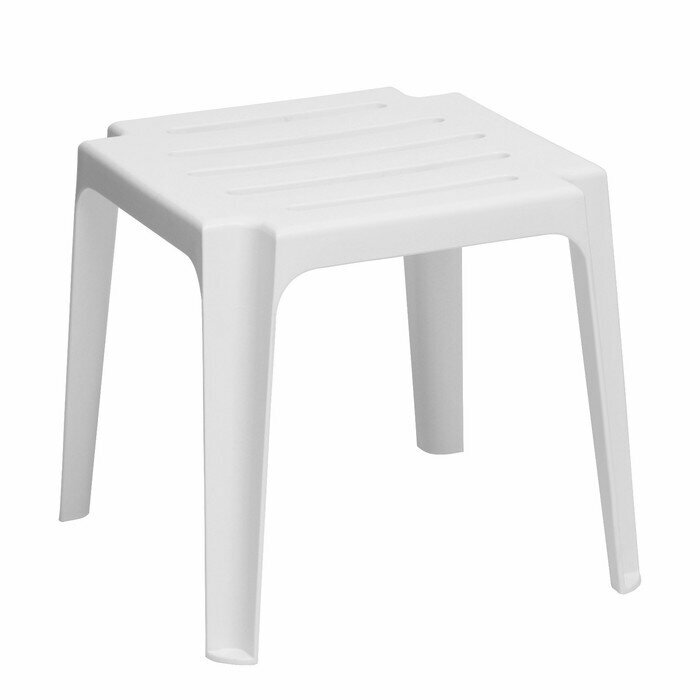 фото Столик к шезлонгу белый, 48 х 48 х 43 см