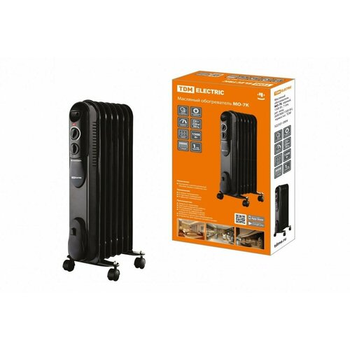 TDM Масляный обогреватель МО-7К чёрный 1500 Вт 7 сек рег мощ 6009001500 Вт термостат SQ2501-0904 5 шт 3620000₽