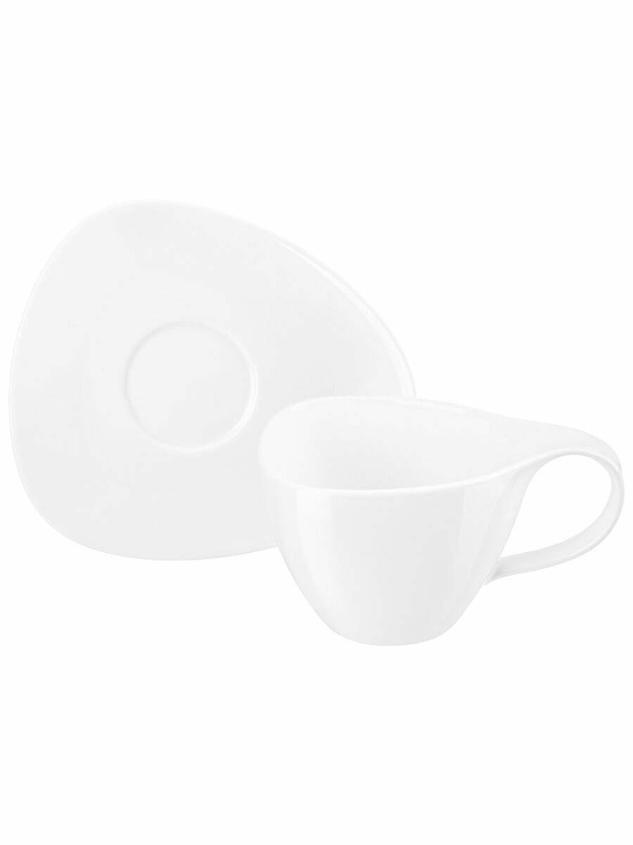 Чайная пара/ чашка с блюдцем/ кружка для чая/ кофе 2 предмета 300 мл Elan Gallery Колоранс, белая