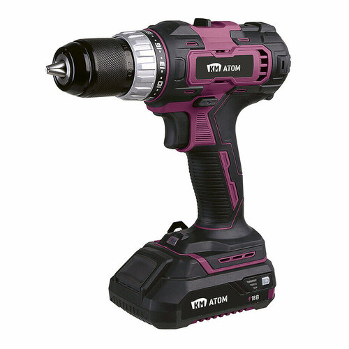 Дрель-шуруповерт аккумуляторная КМ атом CD-1812 KIT 18В 2х2Ач Li-Ion 2 АКБ и ЗУ 840000₽