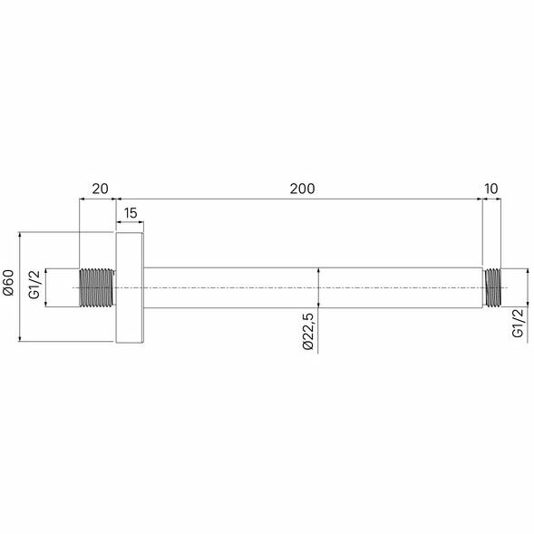 Кронштейн для верхнего душа в потолок IDDIS Optima Home круглый хром OPH20CRi61