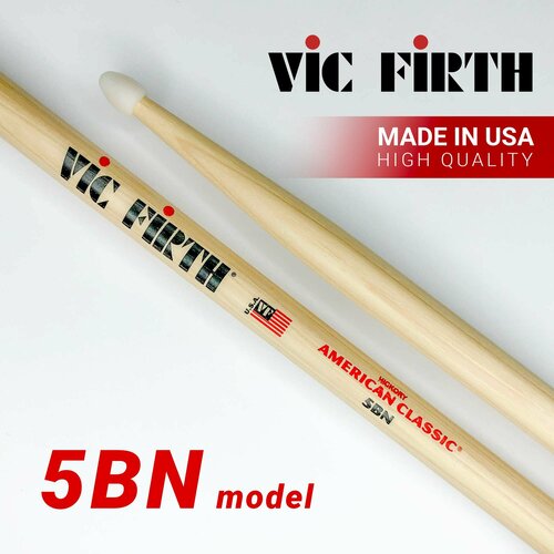 Барабанные палочки Vic Firth American Classic Drumsticks - 5BN - Nylon Tip барабанные палочки vic firth american classic 7a nylon