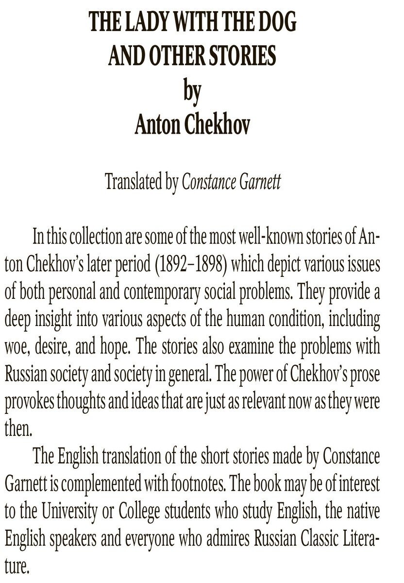 Дама с собачкой и другие рассказы (на англ. языке) - фото №5
