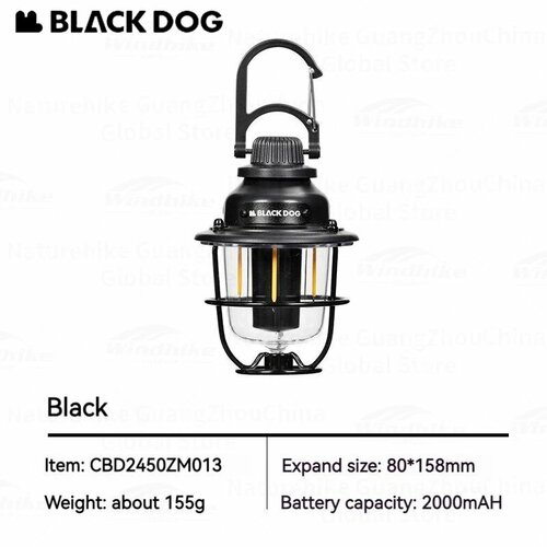 Naturehike Blackdog LED лампа для кемпинга Черный 1901₽