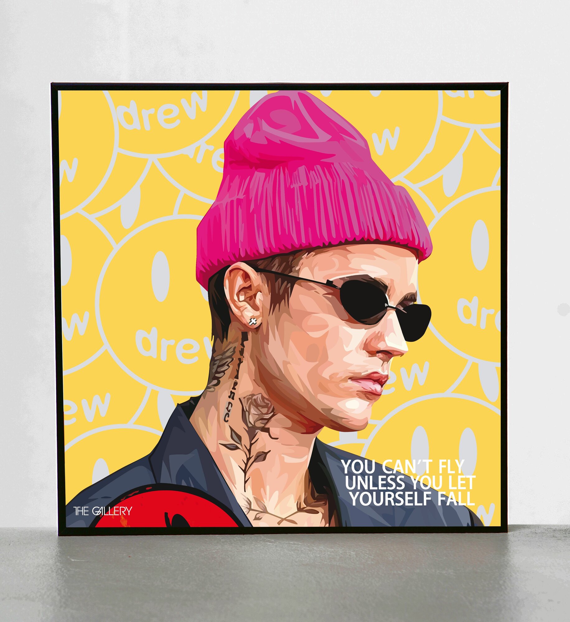 Картина постер Джастин Бибер Justin Bieber в рамке в стиле поп-арт