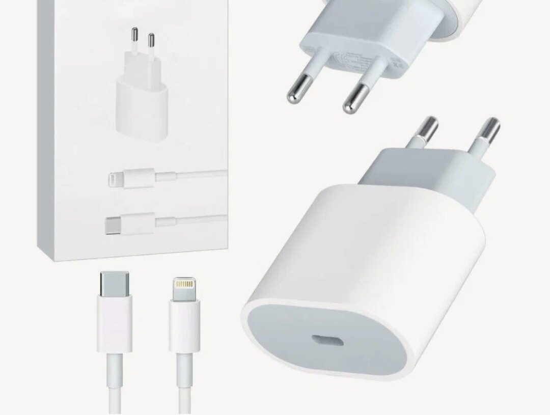 Сетевое зарядное устройство 25ВТ для iPhone, iPad, AirPods / Быстрая зарядка 25W для устройств iOS с кабелем в комплекте