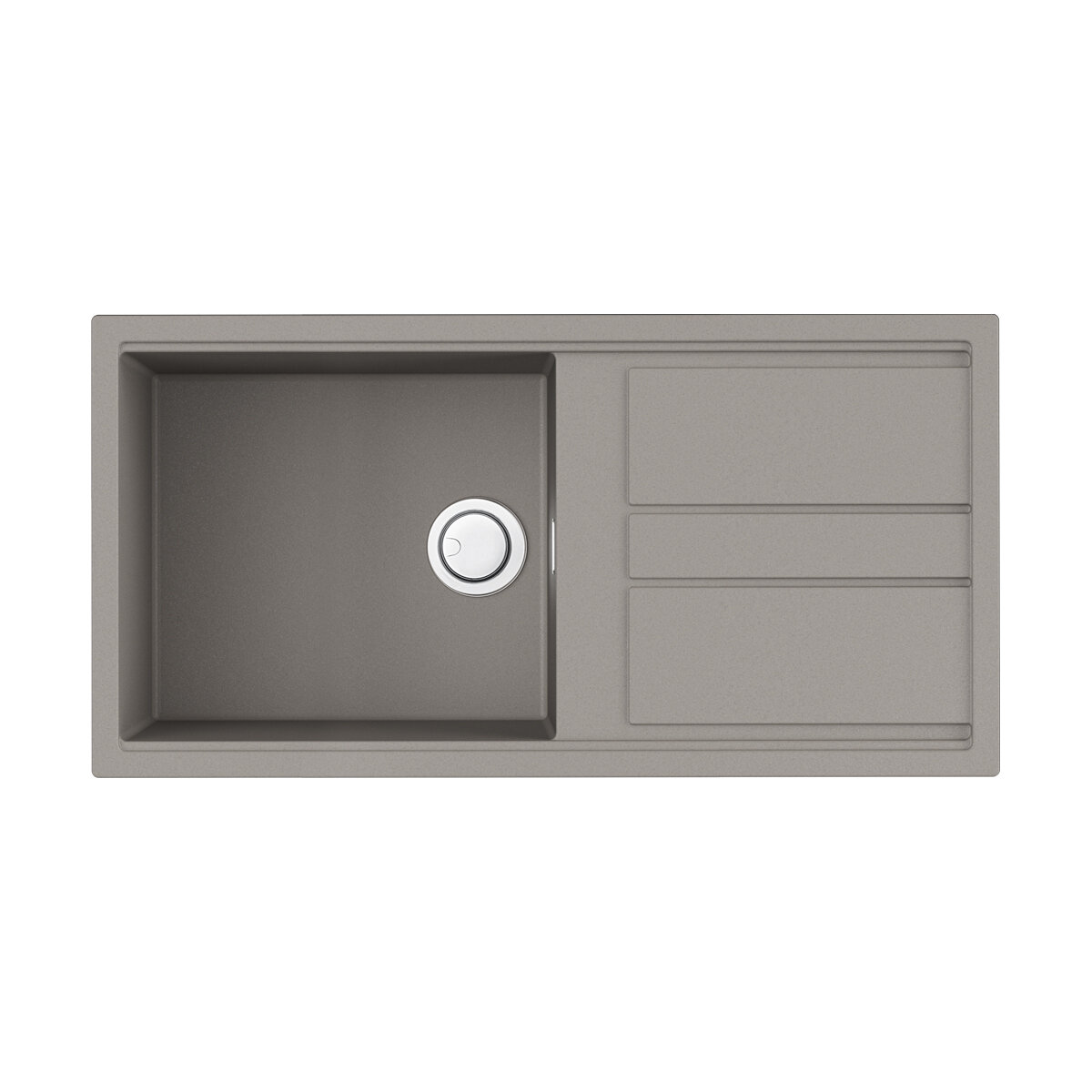 Кухонная мойка с крылом OMOIKIRI Kitagawa 100-GR, искусственная керамика/leningrad grey