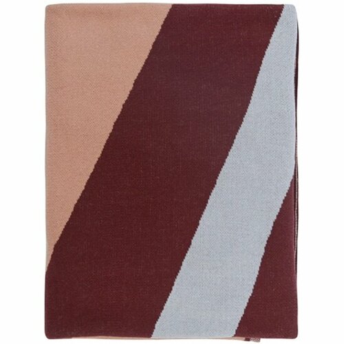 Плед Tkano с рисунком Tulip field Terra, 130х180 красный, разноцветный