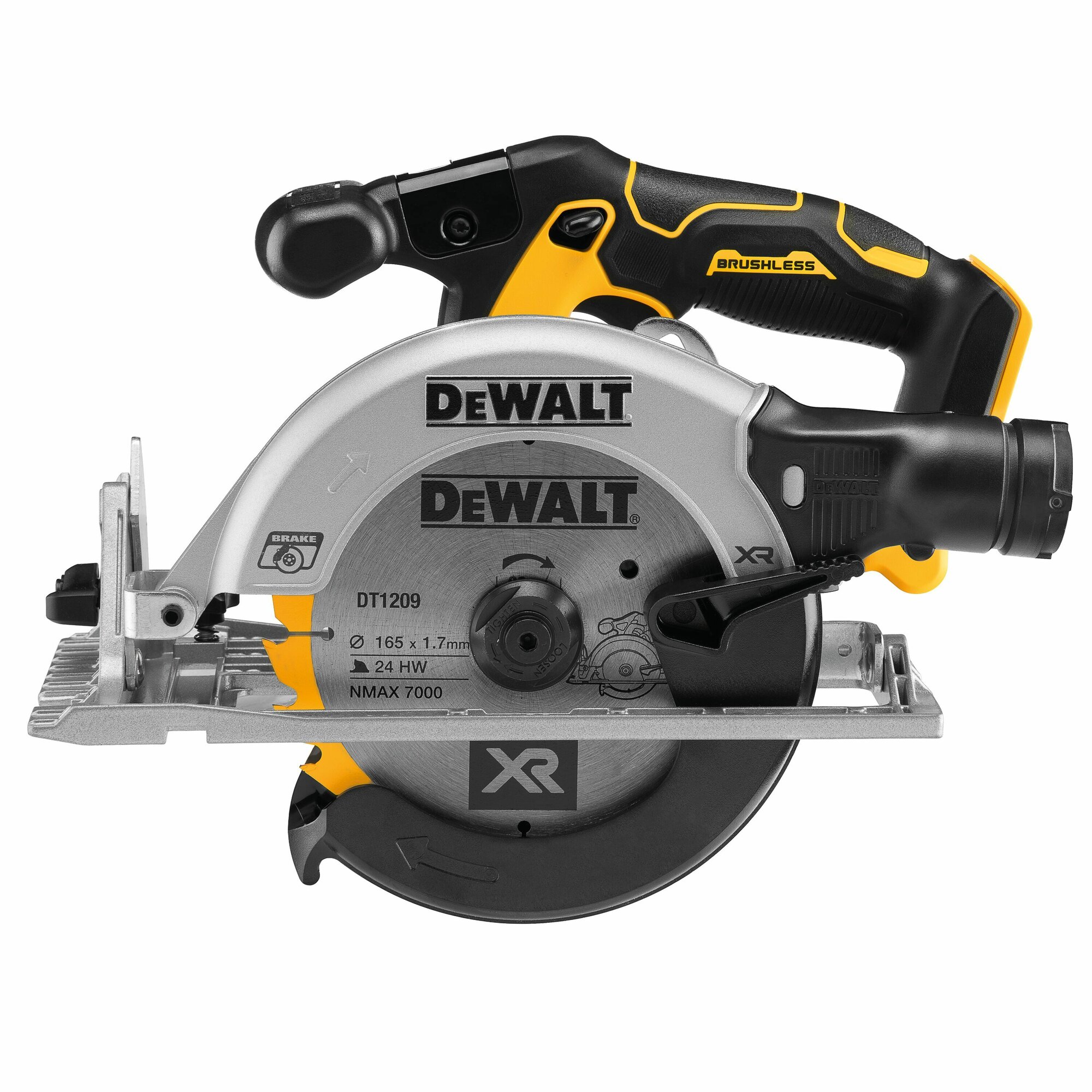 Изображение Аккумуляторная дисковая пила, DEWALT, 18 В, 165 мм, 4950 об/мин, без АКБ и ЗУ, DCS565N