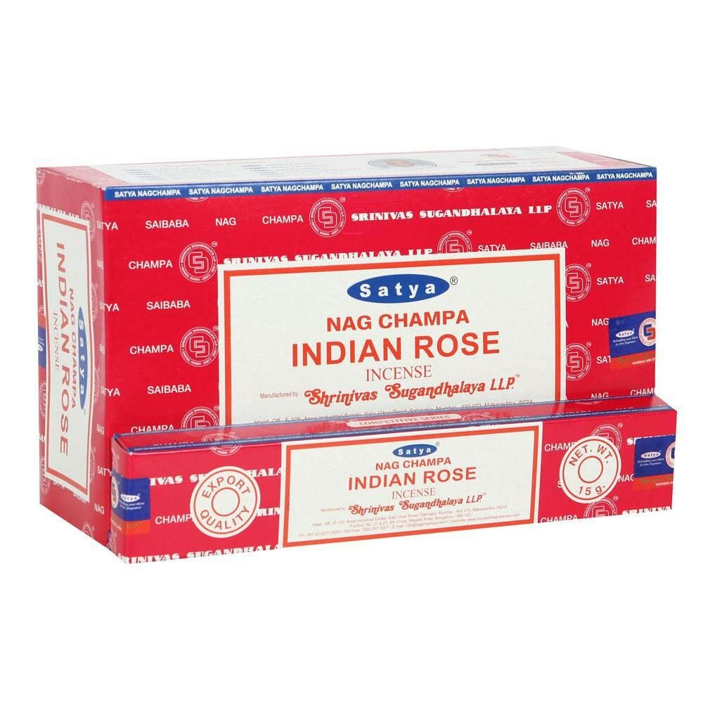 Аромапалочки Индийская роза Сатья (Indian Rose) Satya Блок 12 кор. по 15 шт.