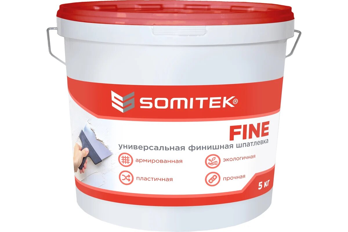 Универсальная финишная шпатлевка SOMITEK fine 5 кг 36003