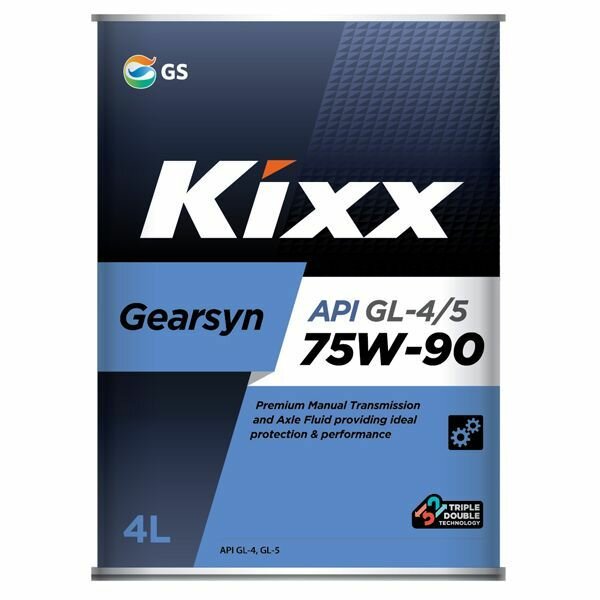 Масло трансмиссионное синтетическое Kixx GEARTEC SAE 75W-90, API GL-4, GL-5, 4 литра, для механической коробки передач (L296344TE1)