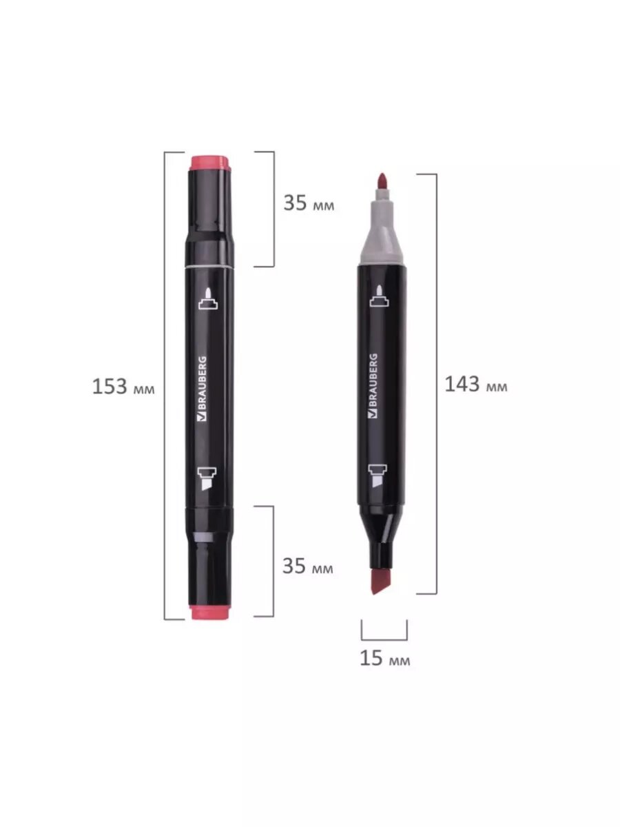 Набор маркеров BRAUBERG "Для скетчинга", двусторонние, треугольные, 80 штук — фото 1