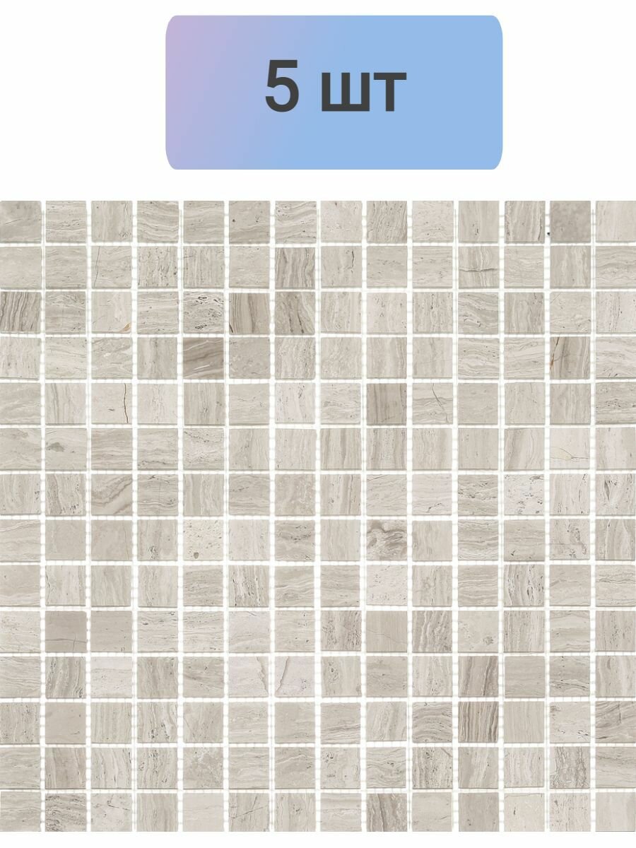 Мозаика Starmosaic Grey Polished серый мрамор из натурального камня 305х305х4 мм полированная 5шт