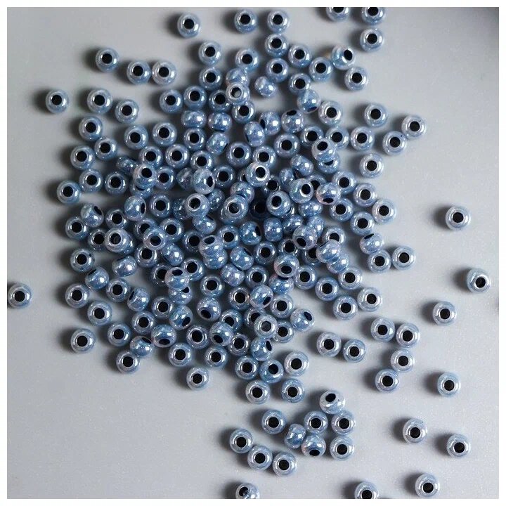 Бисер чешский Preciosa, для бисероплетения, стекло, круглый, серый, 37149 10/0 — фото 1