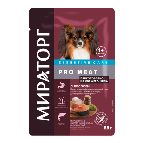 Мираторг Pro Meat конс корм с лососем для собак мелких пород пакет, 85 гр