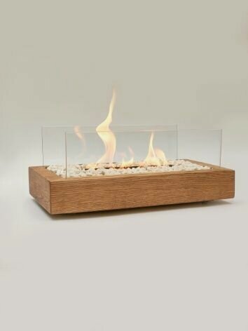 Изображение товара Настольный биокамин, с эффектом живого огня, натуральный дуб.