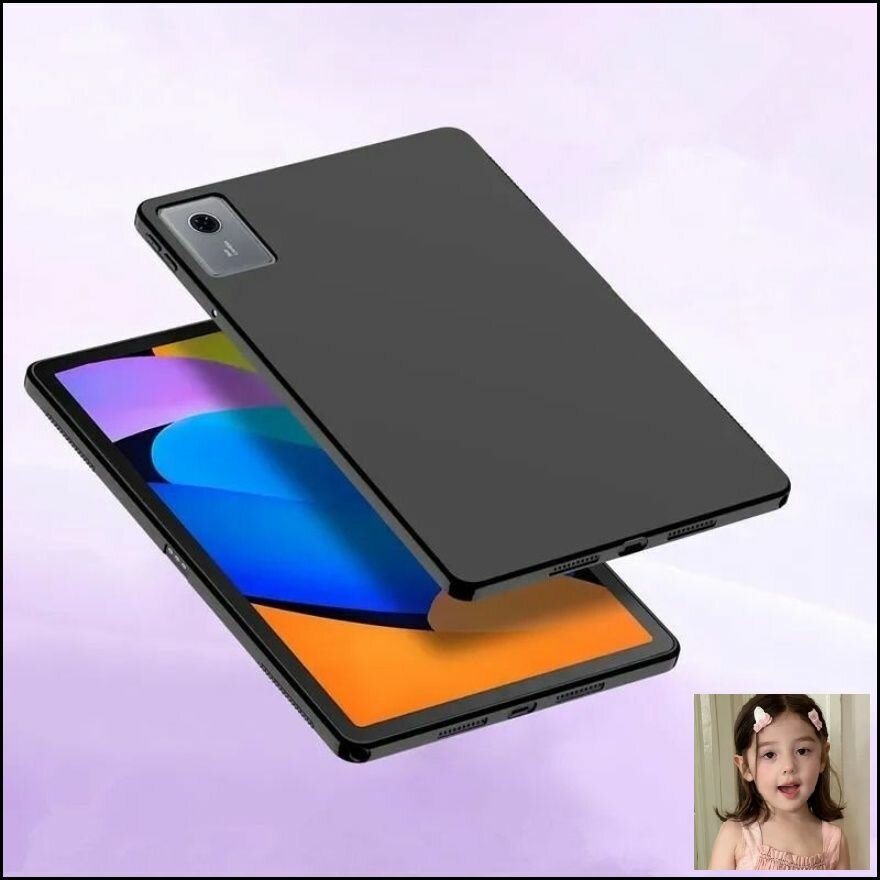 Чехол для Lenovo Xiaoxin Pad 11 2025 TB335FC, тпу, ультра тонкий, защита половины охвата, черный, мягкий — фото 1